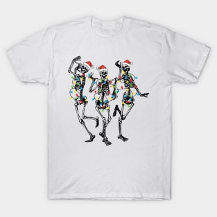 Dancing Christmas Skeleton, Christmas Light T-Shirt